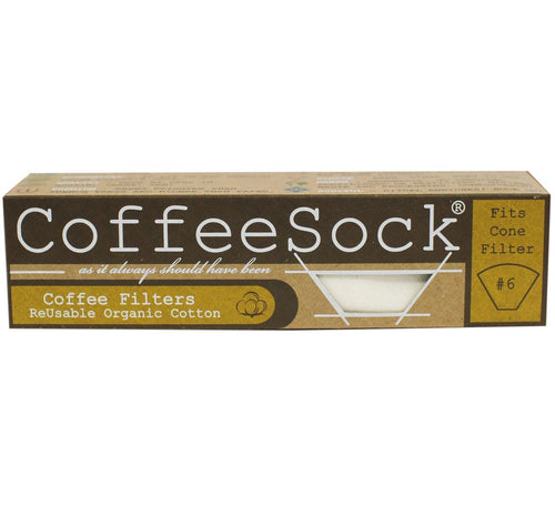 Coffee Sock Reusable Cotton Coffee Filters #6 Cone